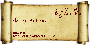 Ági Vilmos névjegykártya